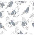 hand drawn doves seamless pattern vector image