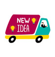 new idea delivery truck businesswoman drive truck vector image