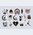 set of mystical drawings for a witch boho sticker vector image vector image