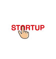 start up click hand text letter logo vector image