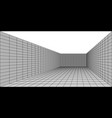 3d room perspective view grid lines wireframe vector image vector image