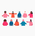beautiful diverse women girls characters isolated vector image