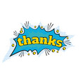 cartoon comic thanks bubbles labels with text vector image vector image
