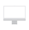 computer monitor silver mockup with blank screen vector image