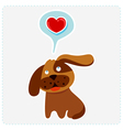 cute cartoon dog is thinking to love vector image