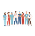 group of hospital medical staff standing together vector image