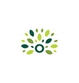 o letter tree leaf nature mark green logo icon vector image vector image