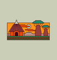 africa travel landscape outline cartoon concept vector image