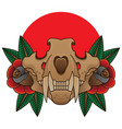 tiger skeleton head tattoo vector image vector image