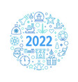 2022 merry christmas circular creative line vector image