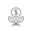 dollar tree outline icon vector image vector image
