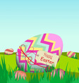 easter eggs and happy vector image vector image