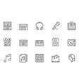 music line icons set vector image