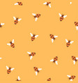 simple seamless pattern with bees on a yellow vector image