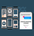 social media story templates for brands vector image vector image