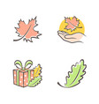 autumn icons vector image vector image