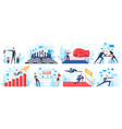 business competition cartoon vector image