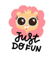 cute pink lion with big eyes and crown on white vector image vector image