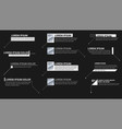 digital information labels on black background vector image vector image