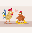 rooster and hen starting a family together vector image