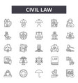 civil law line icons signs set outline vector image
