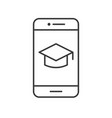graduation hat on smart phone screen online vector image