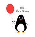 greeting card with adorable penguin vector image vector image