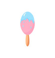 ice cream pink food isolated on white cartoon vector image vector image