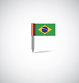 brazil flag pin vector image vector image