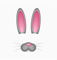 bunny or hare face elements - ears and nose vector image vector image