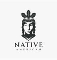 female indian native american logo icon vector image