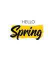 hello spring hand written type banner vector image