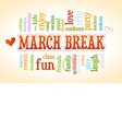 march spring school break word cloud bubble tag vector image