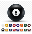realistic 3d billiard balls with shadows vector image
