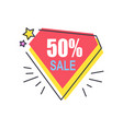 50 off price diamond sticker abstract discount vector image