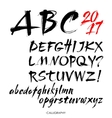 acrylic brush style hand drawn alphabet vector image