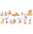 happy active kids play set vector image