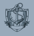 anchor shield chain and banner tattoo style vector image vector image