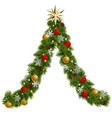 christmas garland tree vector image