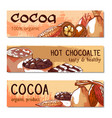 cococa beans hand drawn banners vector image vector image