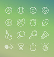 linear sport and fitness icons vector image