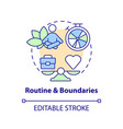 routine and boundaries concept icon vector image vector image