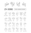 set of linear icons of speech-language pathology vector image vector image