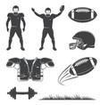 american football icons collection set vector image