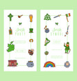 irish party celebration card templates st vector image