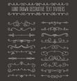 swirl text divider set dark background vector image