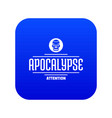 zombie apocalypse icon blue vector image
