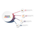 infographic template with 3d paper label vector image