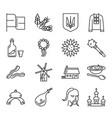 ukraine icons collection in thin line style vector image