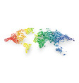 abstract colorful world map dotted graphic design vector image